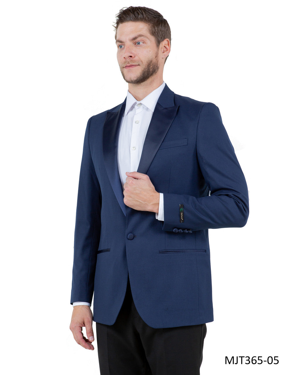 Navy Zegarie Peak Lapel Tuxedo Jacket For Men