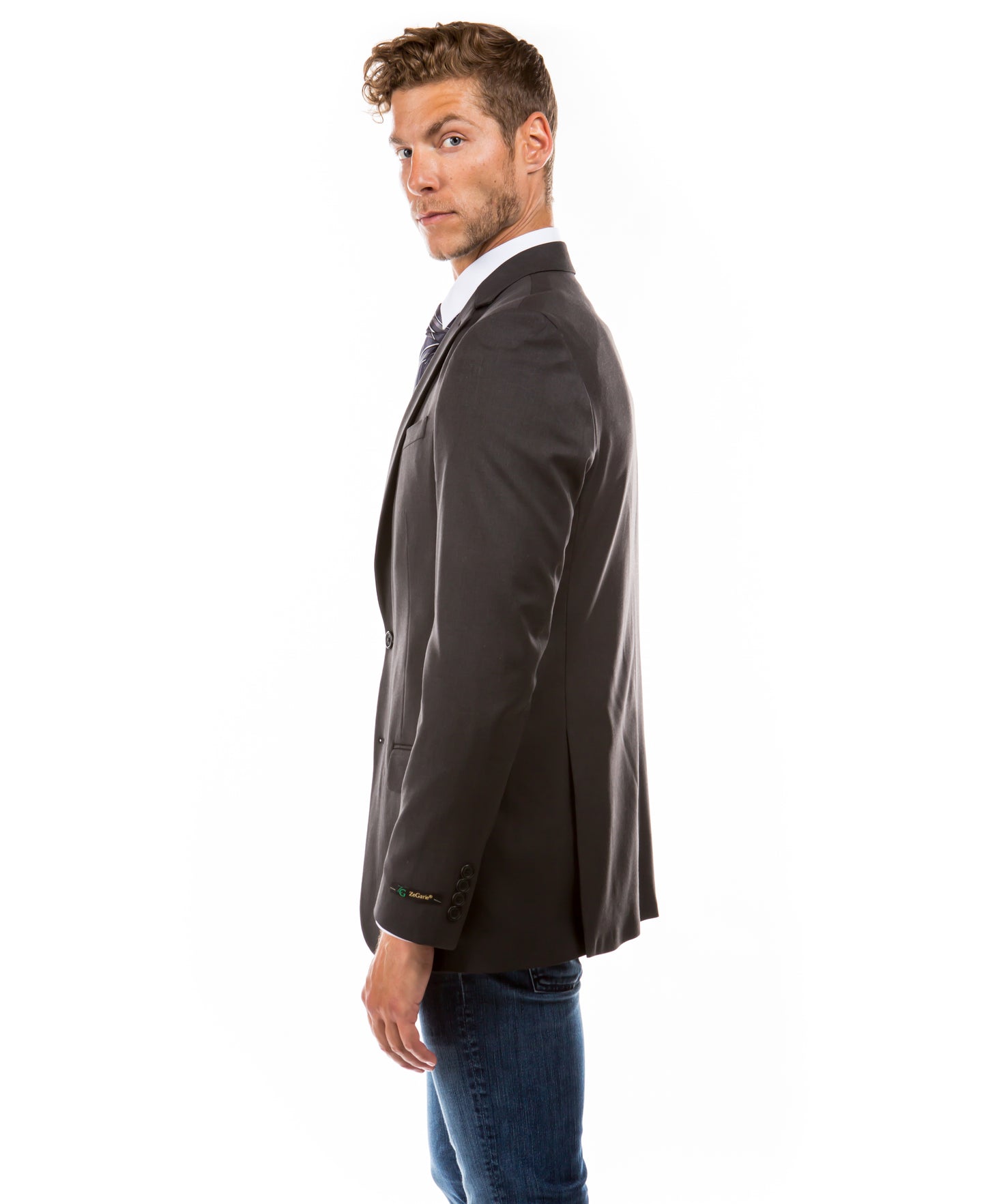 Dark Grey Zegarie Suit Separates Solid Dinner Jacket For Men