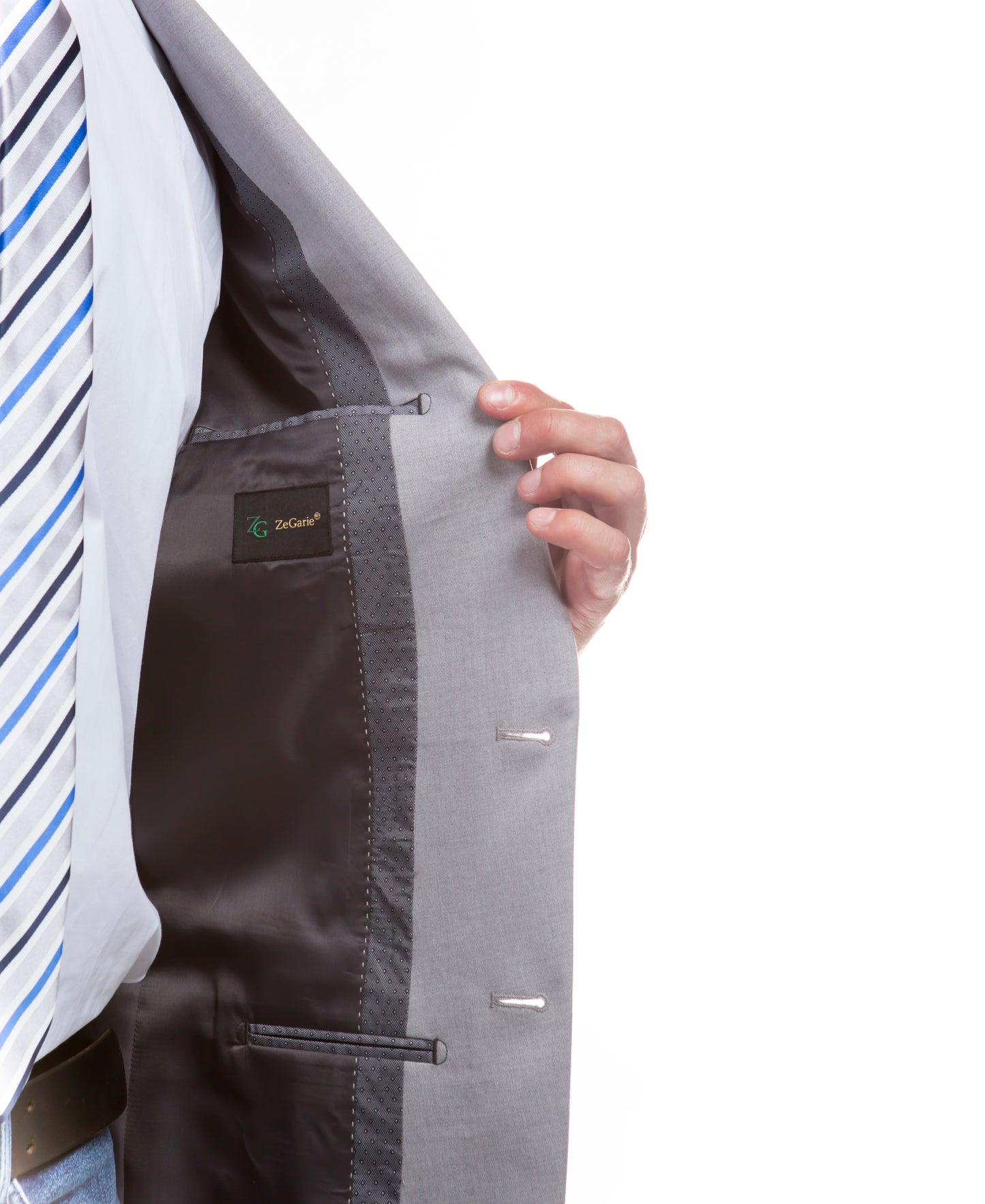 Light Grey Zegarie Suit Separates Solid Dinner Jacket For Men