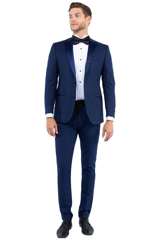 Navy Zegarie Notch Lapel Tuxedo Jacket For Men