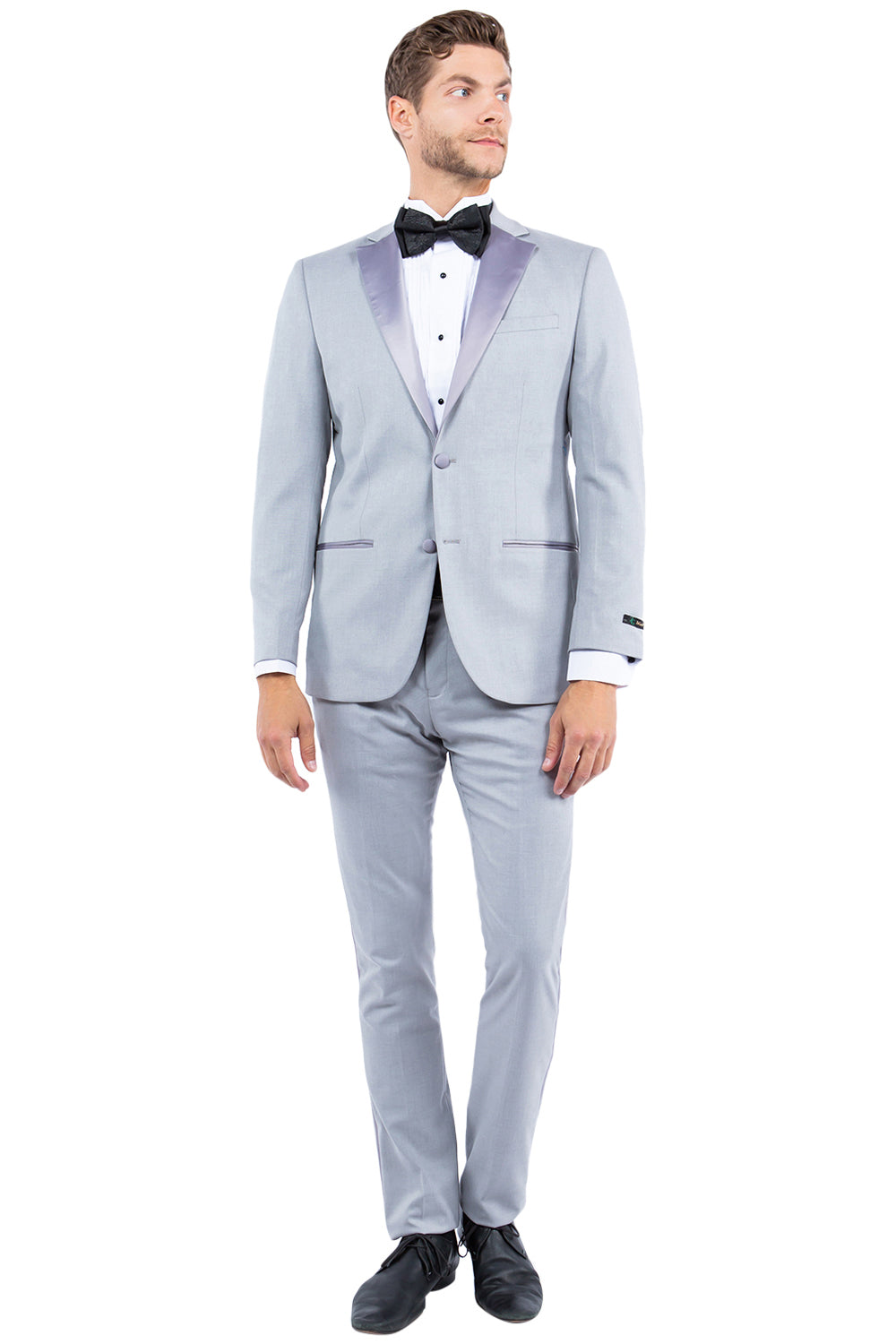 Gray Zegarie Notch Lapel Tuxedo Jacket For Men