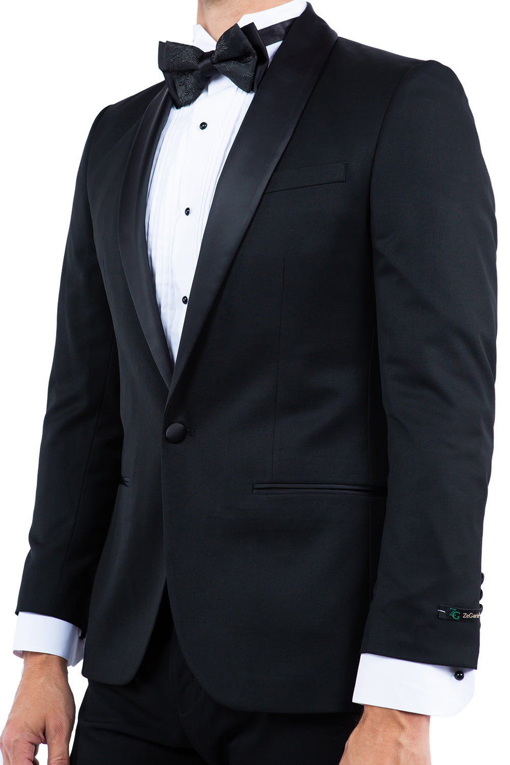 Gray Zegarie Shawl Collar Tuxedo Jacket For Men