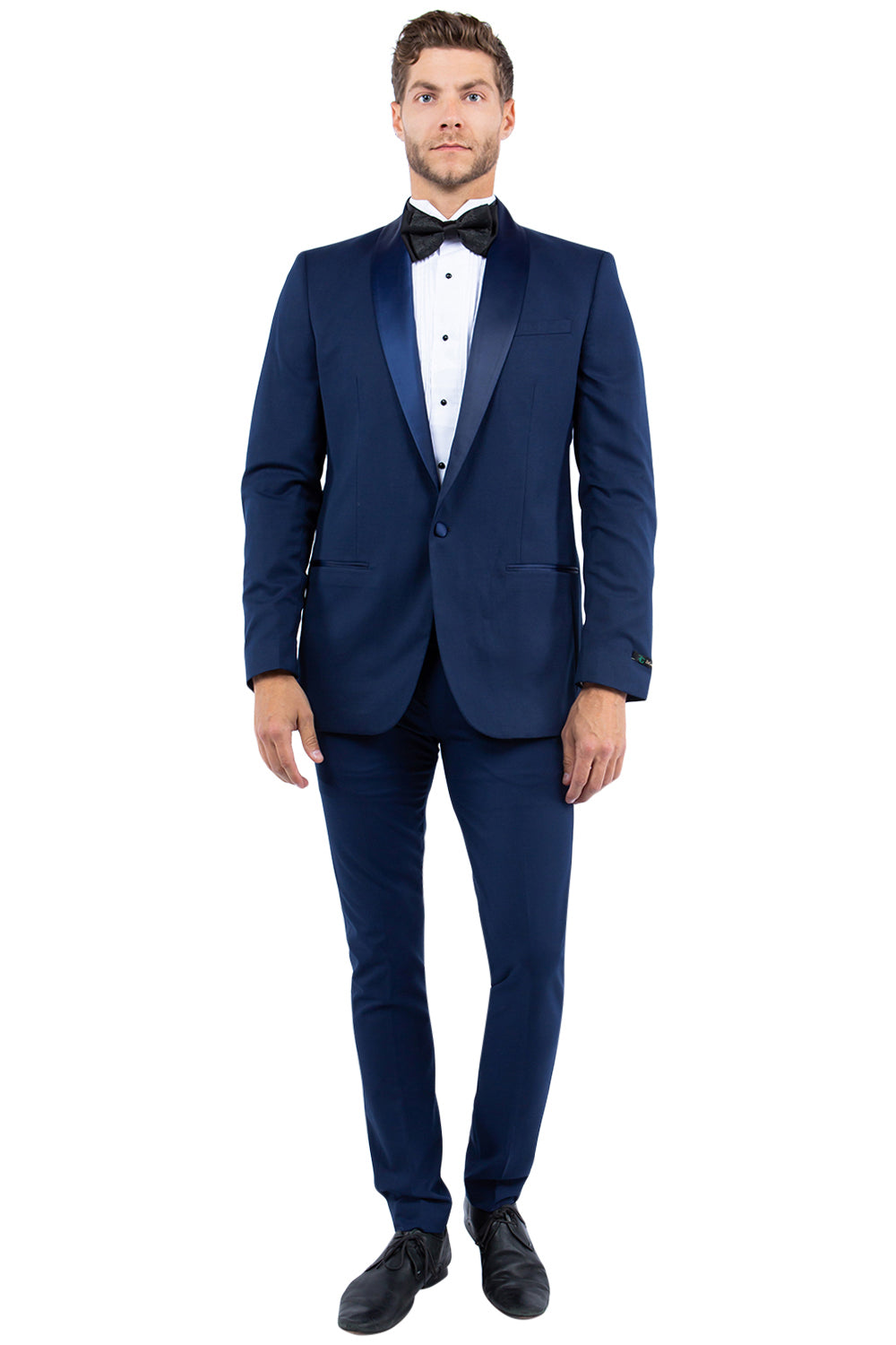 Navy Zegarie Shawl Collar Tuxedo Jacket For Men