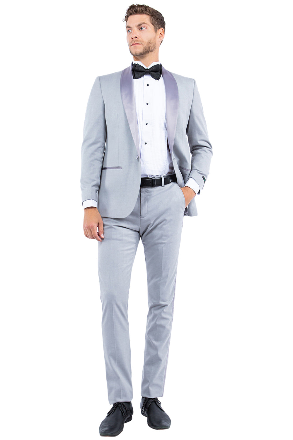 Gray Zegarie Shawl Collar Tuxedo Jacket For Men