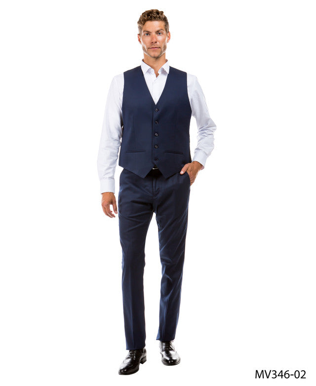 Navy Zegarie Suit Separates Solid Men's Vests For Men